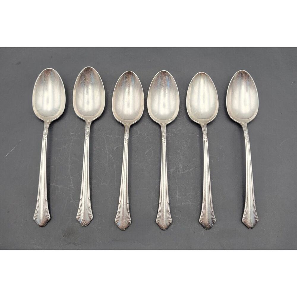 Gorham Plate 1930 LADY CAROLINE Teaspoon Set of 6 VTG Rare